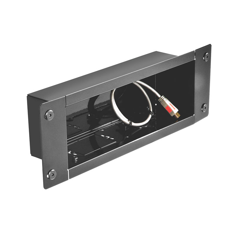 Peerless IBA3 Black Recessed Cable Management Storage Box